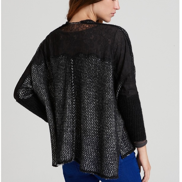 Peekaboo Lace Back Cardigan Sweater - Picture 2 of 8